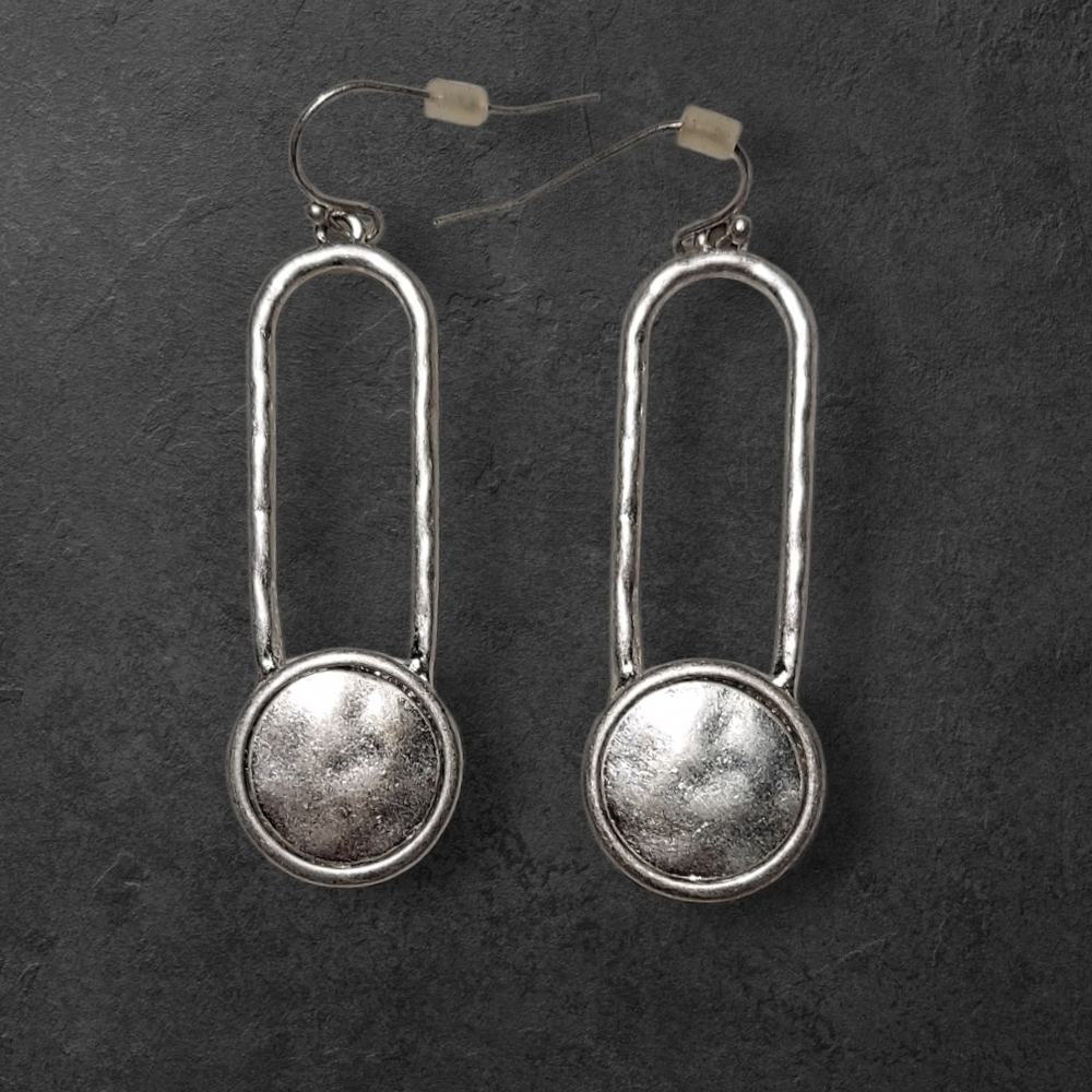 NWT NADINE WEST Chic Silver Ball Drop Earrings ~2"